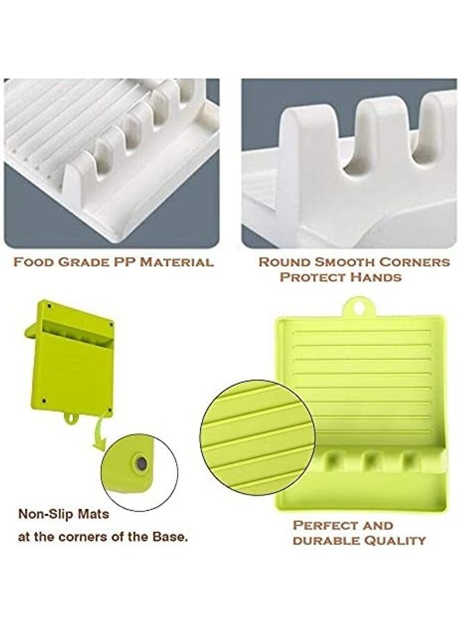 نيبمينينت طقم حوامل من السيليكون لأدوات المطبخ - قطعتين أخضر/أبيض One Size - Image 5