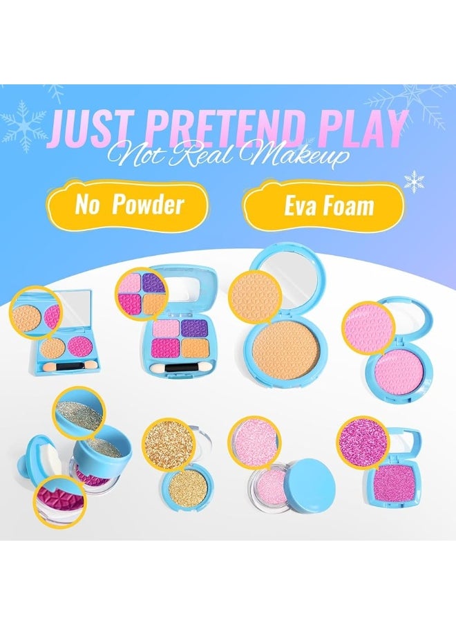 INNOCHEER INNOCHEER Pretend Makeup for Toddlers, Fake Play Makeup for Little Girls, Frozen Toy Makeup Set for Girls, Birthday Christmas Princess Gifts Toddler Girl Toys Age 2 3 4 5 6 7 8 (Not Real Makeup)  - Image 3