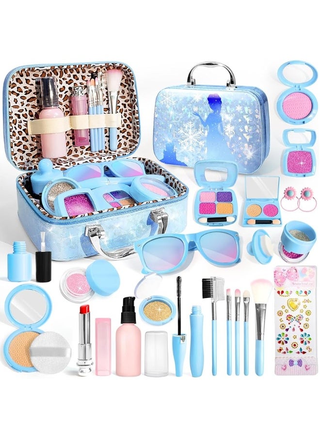 INNOCHEER INNOCHEER Pretend Makeup for Toddlers, Fake Play Makeup for Little Girls, Frozen Toy Makeup Set for Girls, Birthday Christmas Princess Gifts Toddler Girl Toys Age 2 3 4 5 6 7 8 (Not Real Makeup)  - Image 2