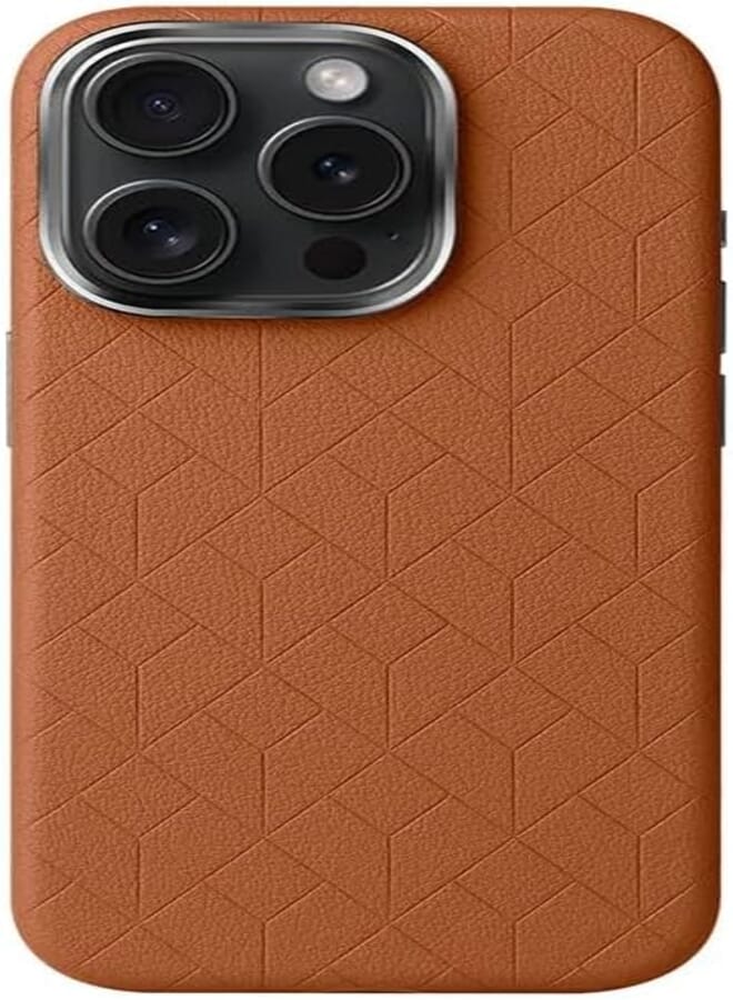 Next Next Store Compatible with iPhone 13 Pro Max Luxury PU Leather Phone Case with Metal Camera Protection Shockproof Anti-Scratch Anti-Fingerprint Stylish Stylish Design for Women Men (Brown)