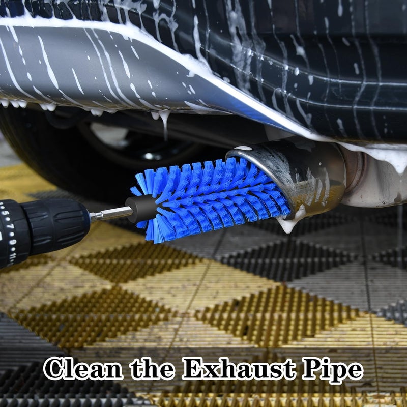 DkOvn Drill Brush for Car Wheel and Bottle - Durable Cleaning Brush for Wheels, Rims, Engines, and Bottles (Dark Blue) - Image 5