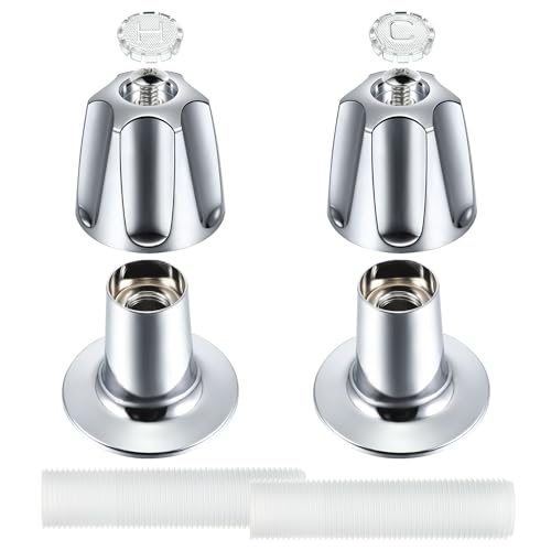 Enhon Shower Knobs 2 Piece Replacement Compatible with Pfister Verve Tub Shower Handle Replacement 2 Faucet Handle Trim Kit for 512 inch High 12 Tooth Broach Stem CartridgePolished Chrome - Image 1