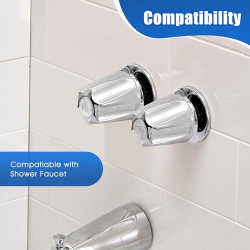 Enhon Shower Knobs 2 Piece Replacement Compatible with Pfister Verve Tub Shower Handle Replacement 2 Faucet Handle Trim Kit for 512 inch High 12 Tooth Broach Stem CartridgePolished Chrome - Image 3