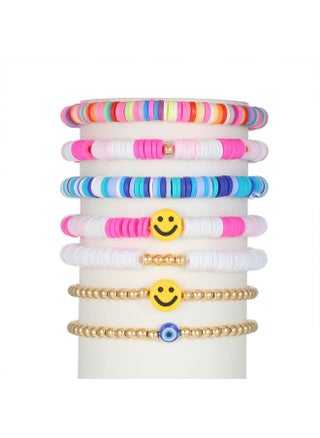 7 Pcs Bohemian Multi Layer Beaded Stacking Bracelets for Women Bead Bracelets Versatile Slip on Stackable Smile Face Bead Bracelets Set - pzsku/Z4EBF03B7BB1C374AB45BZ/45/_/1679637409/b6abd210-10c3-4be8-80f2-2630a5c17a4d