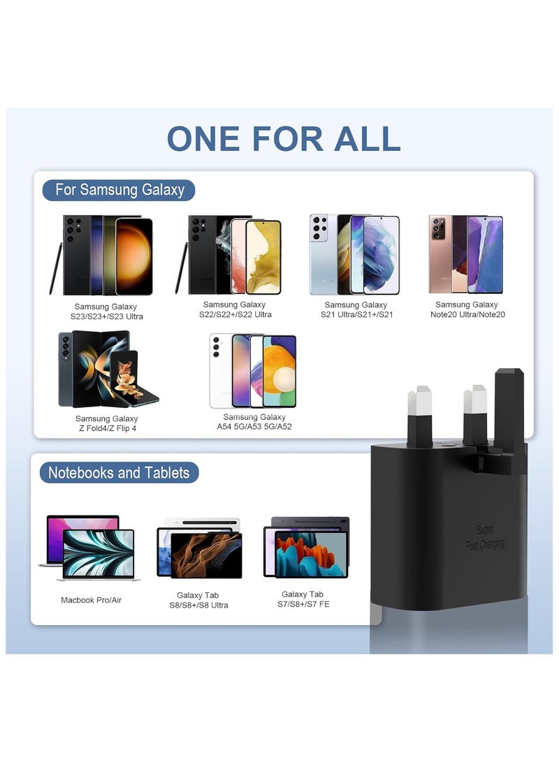 ملبوس شاحن USB C بقوة 45 واط للشحن السريع - متوافق مع S24 S23 S22 S21 S20 Ultra، S24+ S23+ S22+ S21+، A53، A15، A55، A54 - محول طاقة من نوع C - Image 4