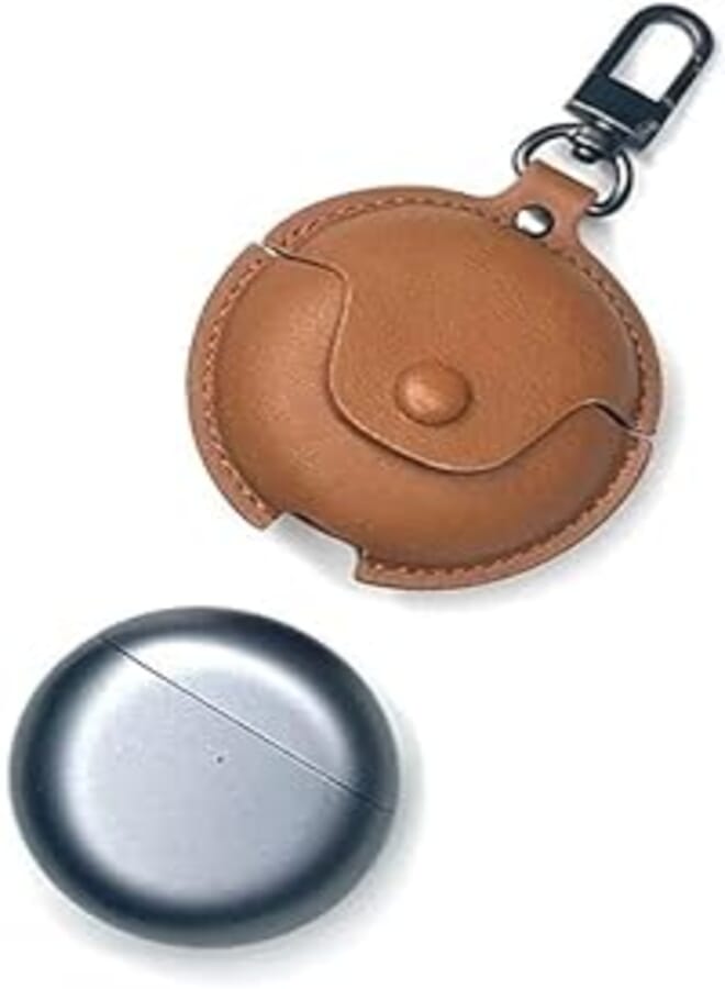 Next store Shockproof Leather Case Cover with Metal Key Holder Compatible with Honor FreeBuds 4 (Brown)