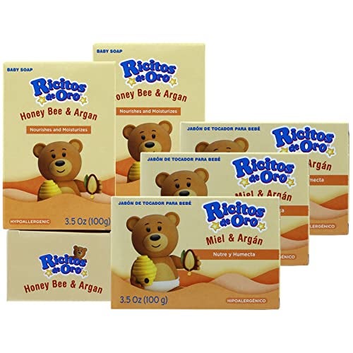 Ricitos de Oro Honey Bee Bar Soap, Hypoallergenic Bar Soap, Assists in Moisturizing Baby's Skin, Delicate Skin, 6-Pack of 3.5 Oz, 6 Bar Soaps. - Image 1