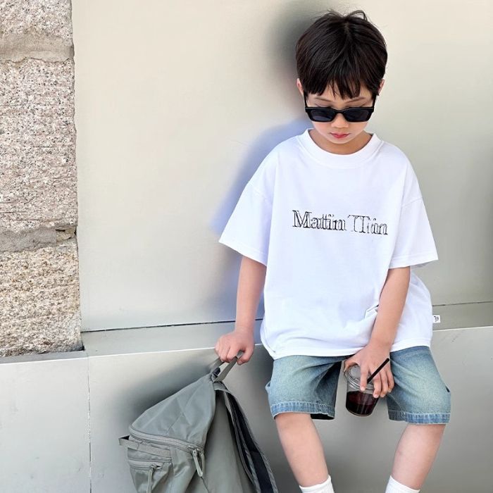 Boys' Summer Pure Cotton T-Shirt 2026 New Short-Sleeve Fashionable Children'S Popular Style For Older Boys Trendy Internet Celebrity Style - Image 1
