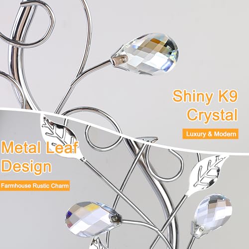 Sheetea 24.5in Modern Table Lamps - Set of 2, Silver with 2 USB Charging Ports, White Bedside Lamps for Nightstand, Unique Vine Leaf Design for End Table Reading - Image 4