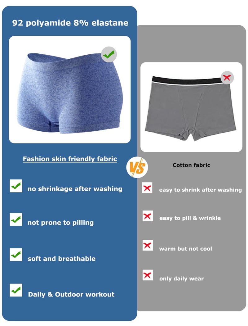 Sth Big Womens Boyshorts Underwear Seamless Boxer Briefs Full Coverage Soft Stretch Panties for Women Shorts Lingerie 4 Pack - Image 3