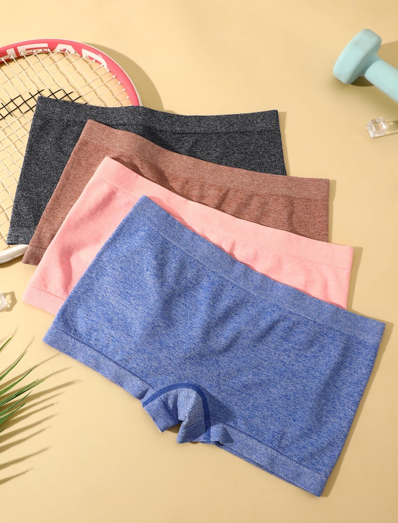 Sth Big Womens Boyshorts Underwear Seamless Boxer Briefs Full Coverage Soft Stretch Panties for Women Shorts Lingerie 4 Pack - Image 2