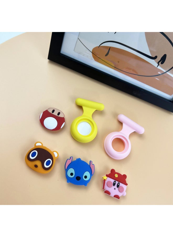 Generic - Suitable For Apple For Apple AirTag Anti-lost Silicone Protective Cover Children Positioning Brooch Snap Cute Pin-Color:Black + White-Applicable Model:Q11-2-G5 - Image 1