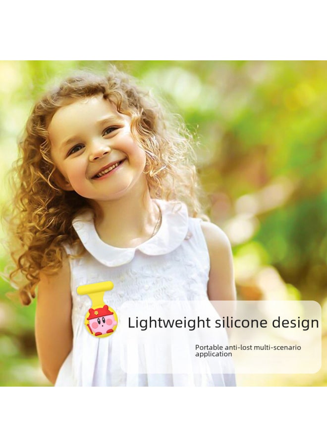 Generic - Suitable For Apple For Apple AirTag Anti-lost Silicone Protective Cover Children Positioning Brooch Snap Cute Pin-Color:Black + White-Applicable Model:Q11-2-G5 - Image 1