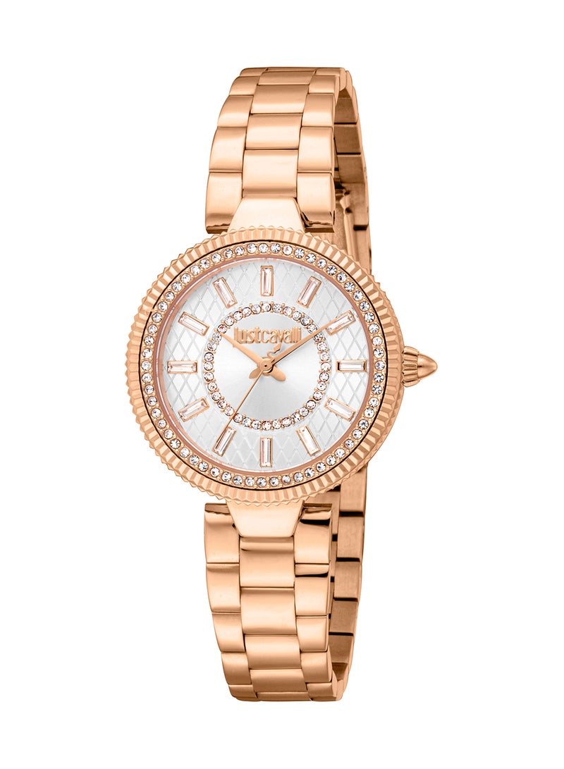 Just Cavalli ساعة يد نسائية دائرية الشكل من الفولاذ المقاوم للصدأ JC1L308M0075 - 30 مم - Image 1