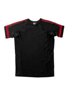 Sanabul  Sanabul Core Short Sleeve Rash Guard – Quick Dry Compression Shirt for Men, Black With Red Stripes, SMALL  - Image 3