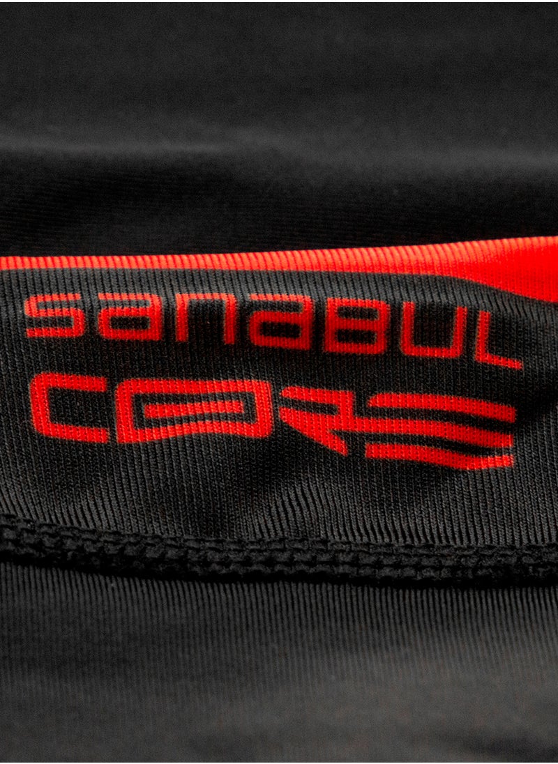 Sanabul  - Sanabul Core Short Sleeve Rash Guard – Quick Dry Compression Shirt for Men, Black With Red Stripes, SMALL - Image 1