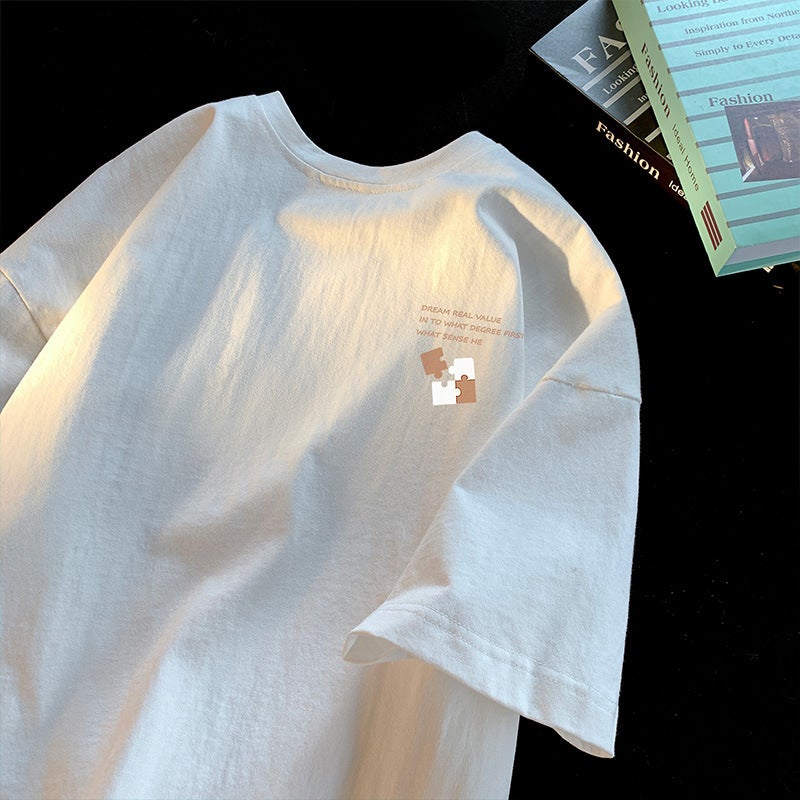 Short-Sleeved T-Shirt Men'S Instagram Popular Brand Hip-Hop Round Neck Base Shirt Top Summer Casual Top - Image 3