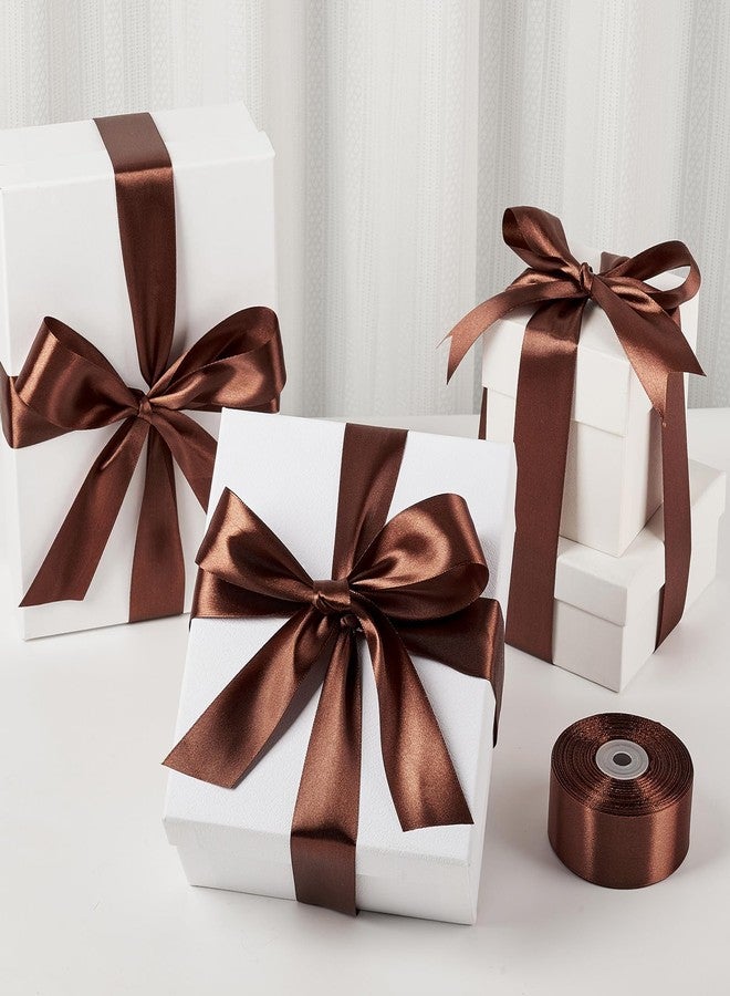 Mauproy 1-1/2 Inch Wide Brown Satin Ribbon, 50 Metres Solid Polyester Fabric Ribbon for Rose Making, Gift Wrapping, Easter Party, Wedding Decorations, Crafts, Bows - Image 4
