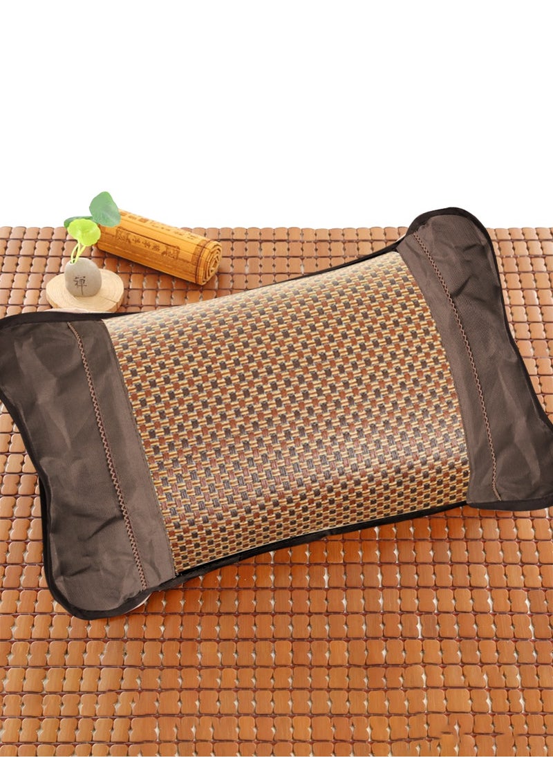 Beirui - Summer cooling pillow, fragrant sleep aid pillow, filled with tea stems and jasmine flowers, woven with rattan pillowcase, fragrant sleep aid, breathable and not stuffy, suitable for adults, the elderly, insomniacs, etc. [Pillow texture is slightly hard, please consider carefully before purchasing] - Image 1
