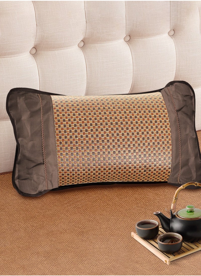 Beirui - Summer cooling pillow, fragrant sleep aid pillow, filled with tea stems and jasmine flowers, woven with rattan pillowcase, fragrant sleep aid, breathable and not stuffy, suitable for adults, the elderly, insomniacs, etc. [Pillow texture is slightly hard, please consider carefully before purchasing] - Image 1