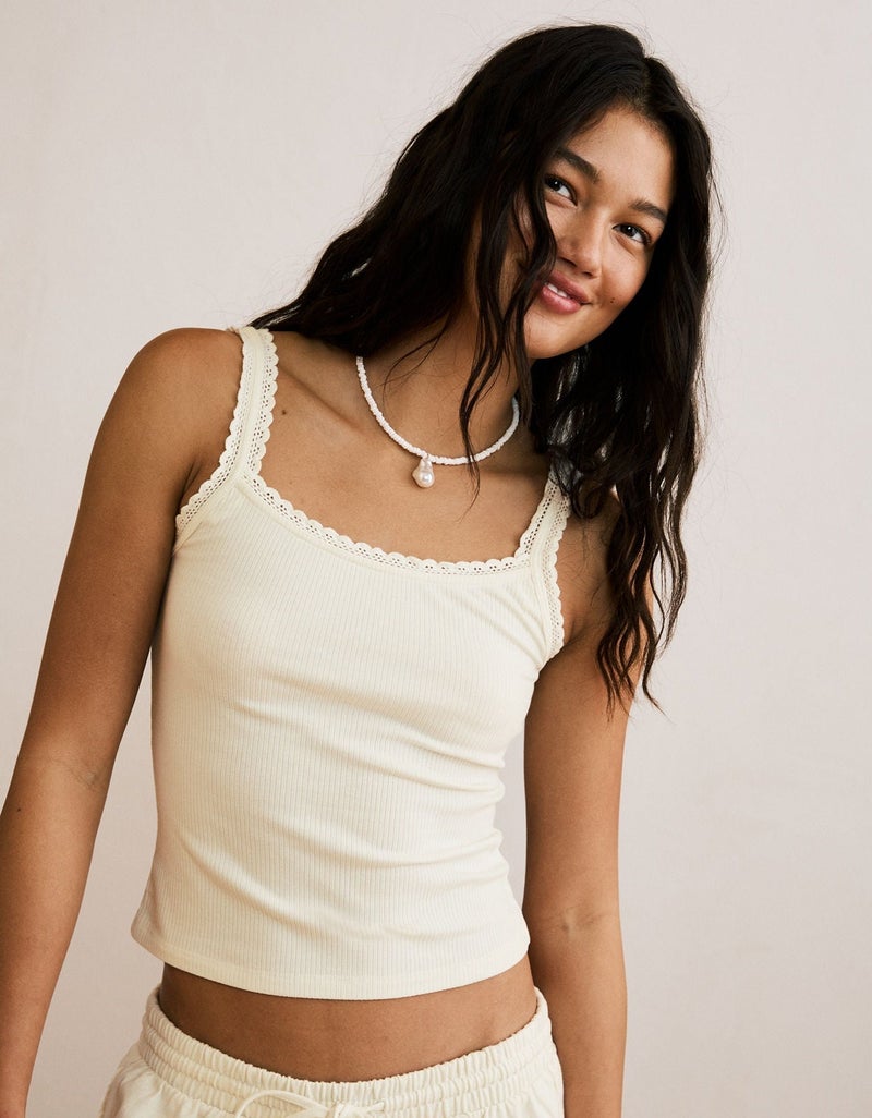 American Eagle AE Lace Strap Tank Top - Image 1