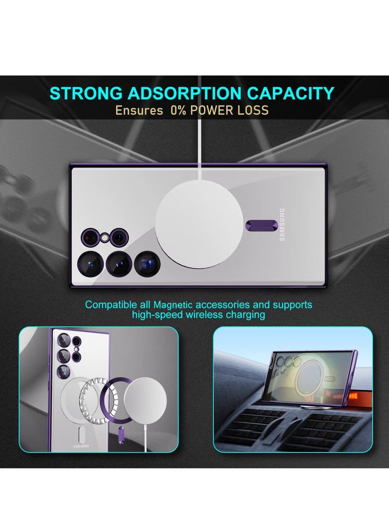 ELTRAZONE Galaxy S24 Ultra MagSafe Case – Clear Magnetic Case with Camera Lens Protection, Anti-Scratch, Shockproof, Wireless Charging Compatible [6.8 inch] - Image 3