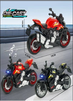 die cast 1:12 Die-Cast Racing Motorcycle Model with Lights and Sound, Black  - Image 5