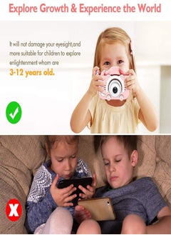 PADOM Padom Kids HD Camera for Girls/Boys, 3-9 Year Old Toys for Girls/Boys, Christmas Birthday Gift for Age 6-9 Girls/Boys Kids Digital Dual Camera, Selfie HD Camera for Kids, 32GB Memory Card (PINK)  - Image 4