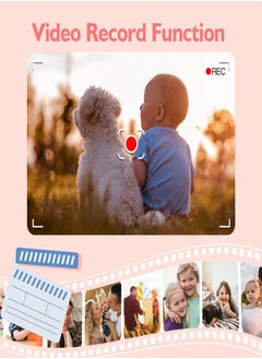 PADOM Padom Kids HD Camera for Girls/Boys, 3-9 Year Old Toys for Girls/Boys, Christmas Birthday Gift for Age 6-9 Girls/Boys Kids Digital Dual Camera, Selfie HD Camera for Kids, 32GB Memory Card (PINK)  - Image 3