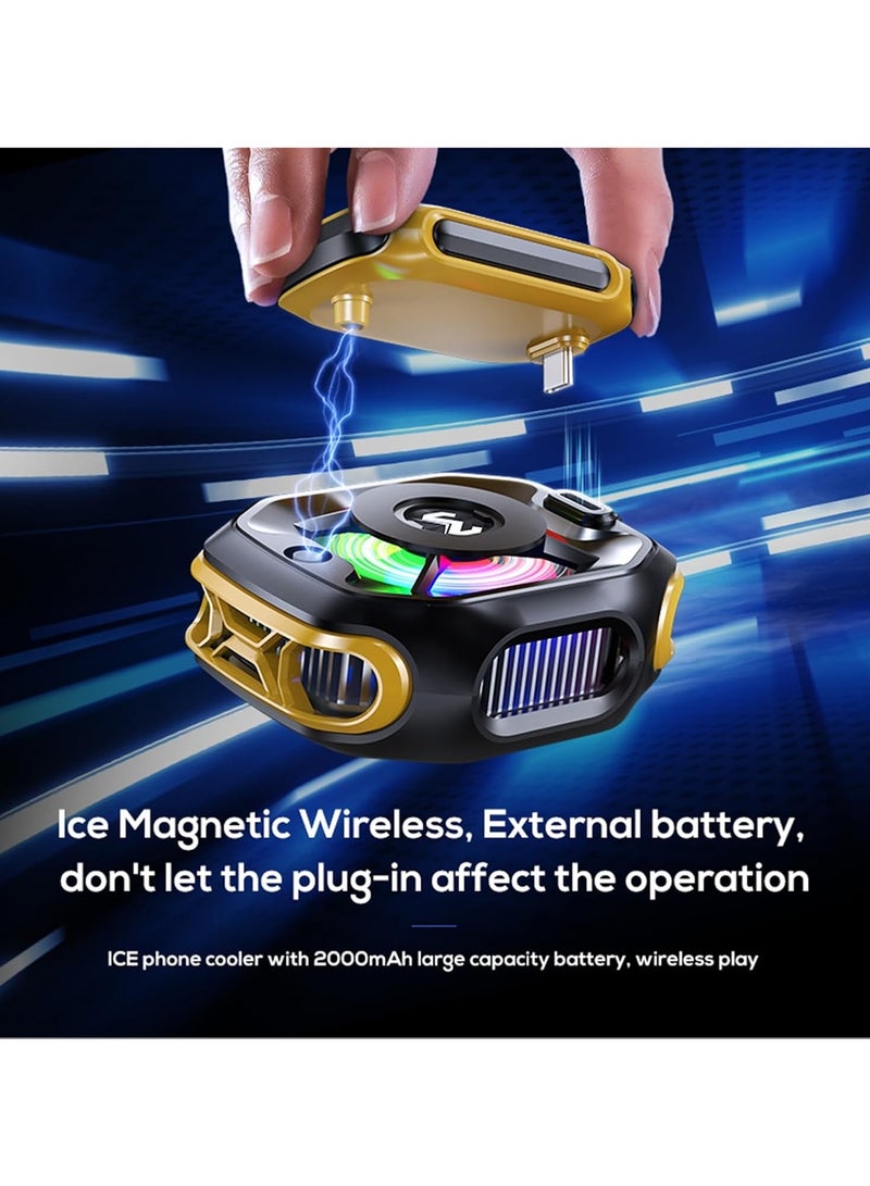 ميمو مبرد الهاتف المحمول CX12 مزود بشاشة رقمية وبطارية، وإضاءة RGB، ومروحة تبريد محمولة تعمل بتقنية أشباه الموصلات، مناسبة للألعاب والبث المباشر. - Image 3