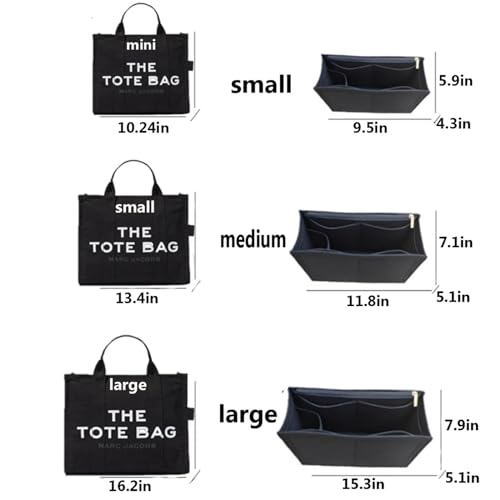 Lckaey tote bag organizer insert for marc jacobs medium tote bag organizer 2042black-M - Image 3