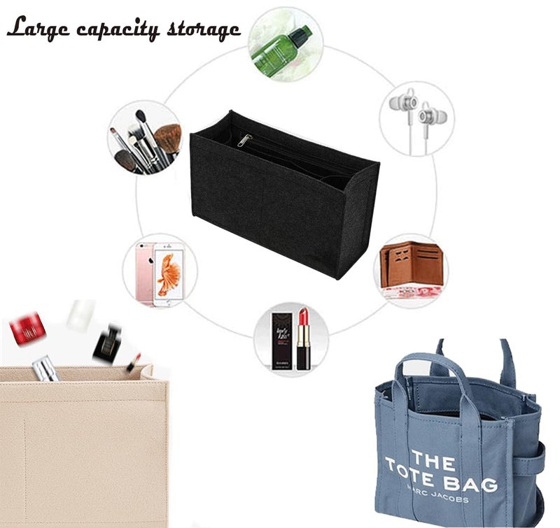 Lckaey tote bag organizer insert for marc jacobs medium tote bag organizer 2042black-M - Image 5