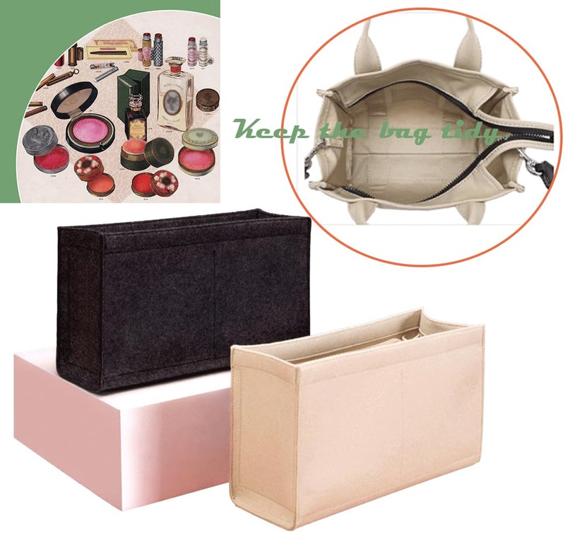 Lckaey tote bag organizer insert for marc jacobs medium tote bag organizer 2042black-M - Image 4