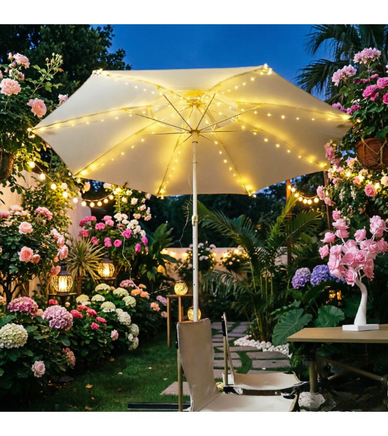104 LED Umbrella Light With 8 Brightness Settings Battery Powered SFDG Outdoor Patio - Image 4