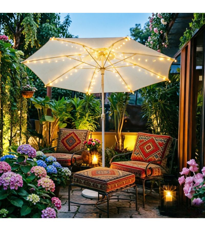 104 LED Umbrella Light With 8 Brightness Settings Battery Powered SFDG Outdoor Patio - Image 5