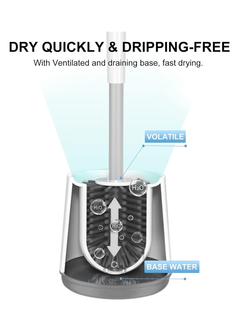 MIXDE Silicone Toilet Brush and Holder, Automatic Toilet Bowl Brushes for Bathroom Ventilated Toilet Cleaner Brush for Toilet Scrubber Cleaning - Image 4