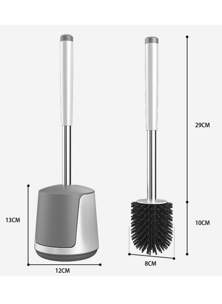 MIXDE Silicone Toilet Brush and Holder, Automatic Toilet Bowl Brushes for Bathroom Ventilated Toilet Cleaner Brush for Toilet Scrubber Cleaning - Image 2