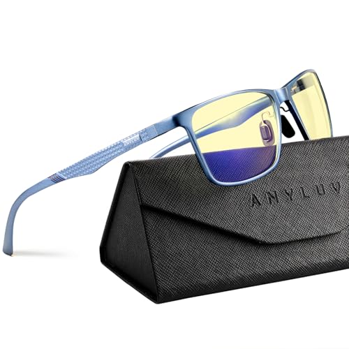 ANYLUV Blue Light Glasses Men/Women, Al-Mg Metal Computer Blue Light Blocking Glasses, Relieve Eyestrain and Eye Protection - Image 1