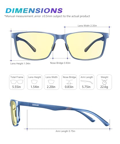 ANYLUV Blue Light Glasses Men/Women, Al-Mg Metal Computer Blue Light Blocking Glasses, Relieve Eyestrain and Eye Protection - Image 4