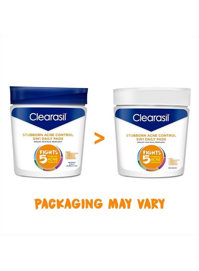 Clearasil أقراص غسول الوجه لعلاج حب الشباب 5 في 1، 90 قطعة (عبوة من 2) - Image 2