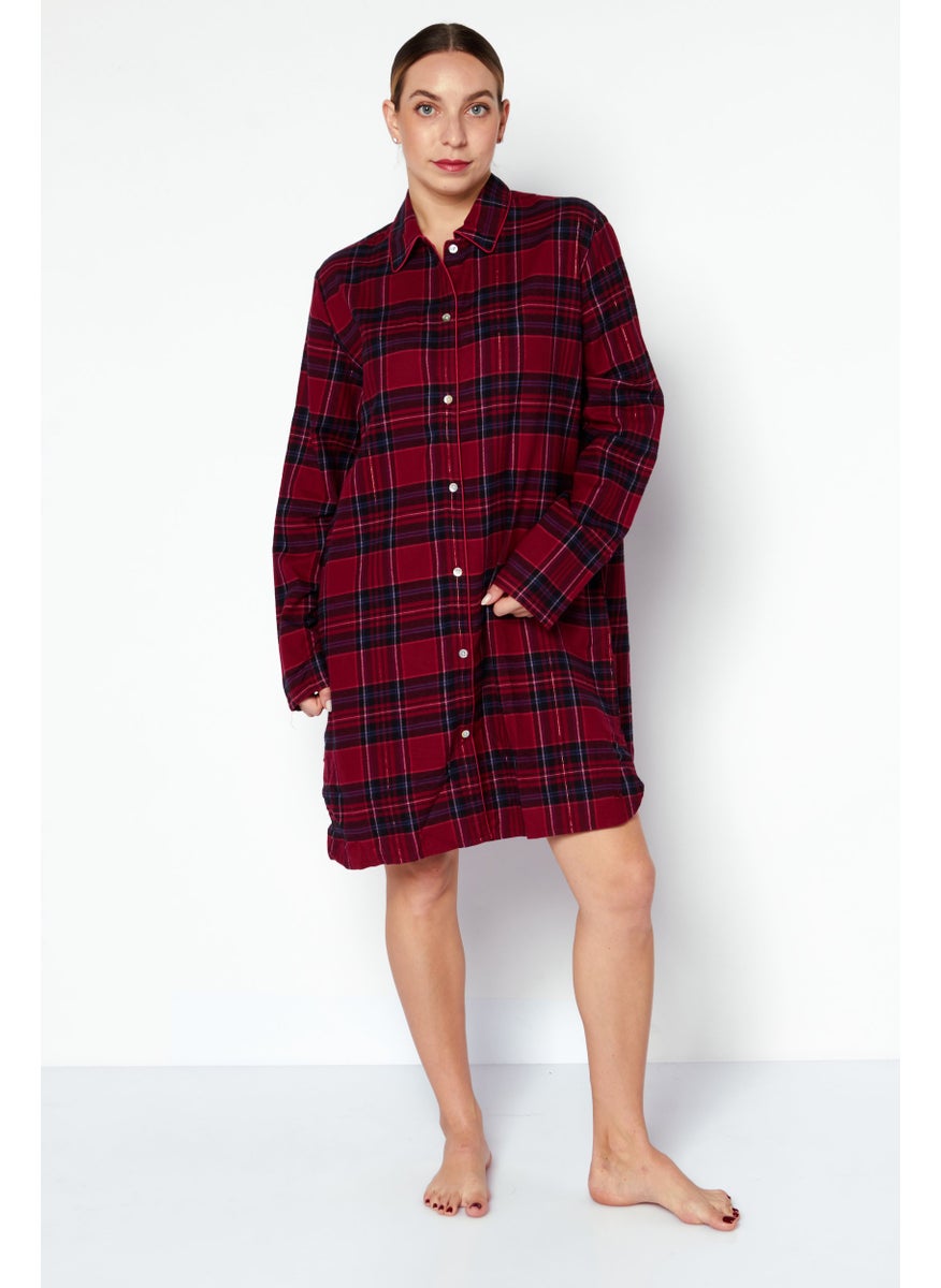 TRIUMPH - Women Pointed Long Sleeve Sleepwear Dress, Red - Image 1