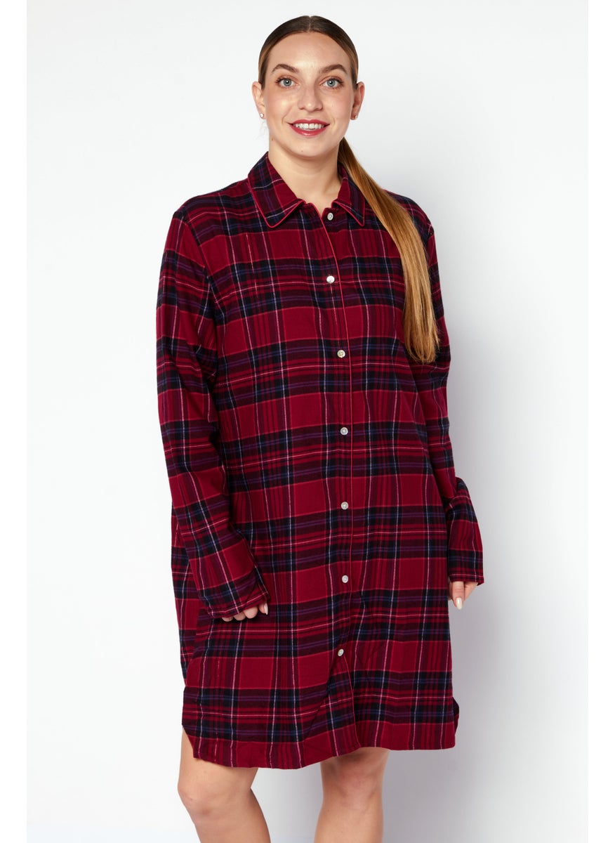 Women Pointed Long Sleeve Sleepwear Dress, Red - pzsku/Z4EC02D66CAAC5F024EBEZ/45/_/1726109055/141714f6-38b5-4d71-b997-b19edfe41437