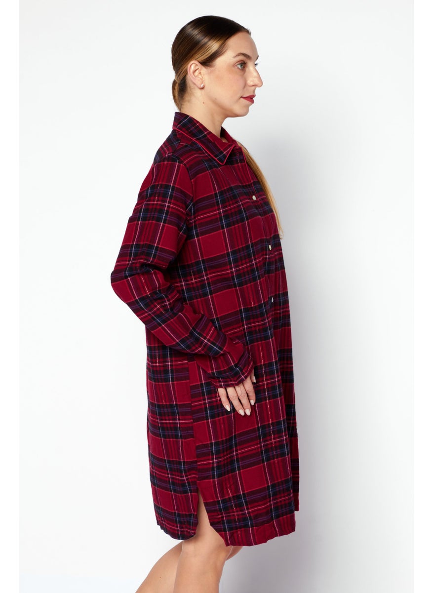 TRIUMPH - Women Pointed Long Sleeve Sleepwear Dress, Red - Image 1