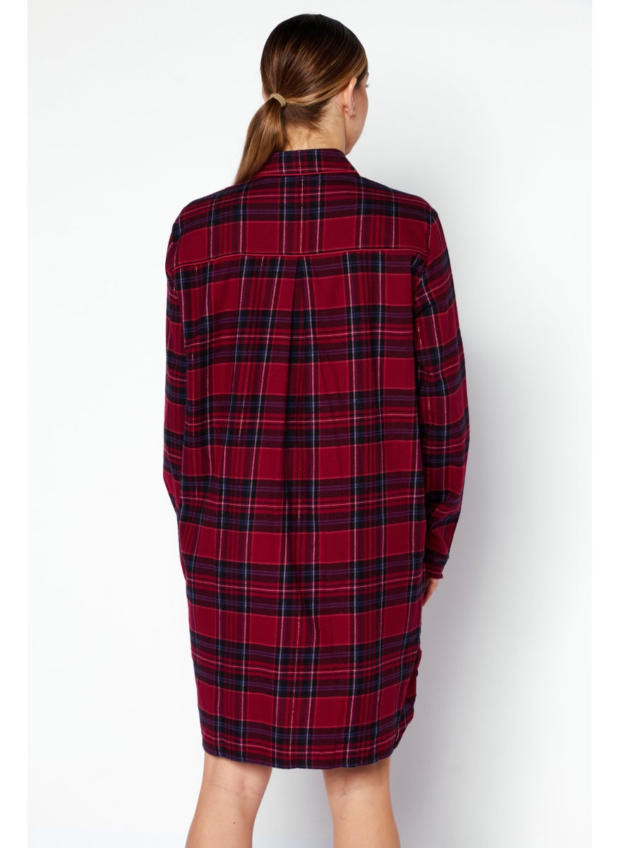 TRIUMPH - Women Pointed Long Sleeve Sleepwear Dress, Red - Image 1