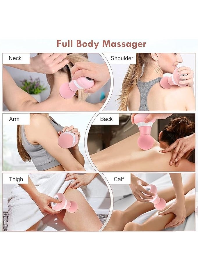 Upgrade 2.0In*4.5In - Mini Electric Handheld Massager, Powerful 6 Speed Vibration Modes,Cordless Handheld And Portable,Suitable For Men & Women Shoulder,Neck And Back Massage (Pink)