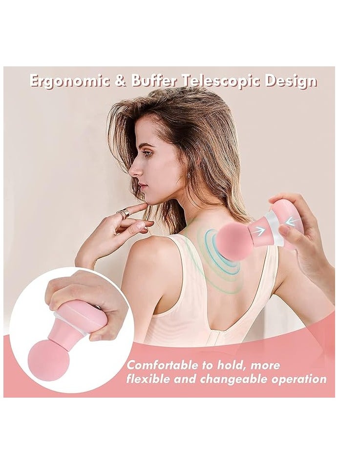 Upgrade 2.0In*4.5In - Mini Electric Handheld Massager, Powerful 6 Speed Vibration Modes,Cordless Handheld And Portable,Suitable For Men & Women Shoulder,Neck And Back Massage (Pink)