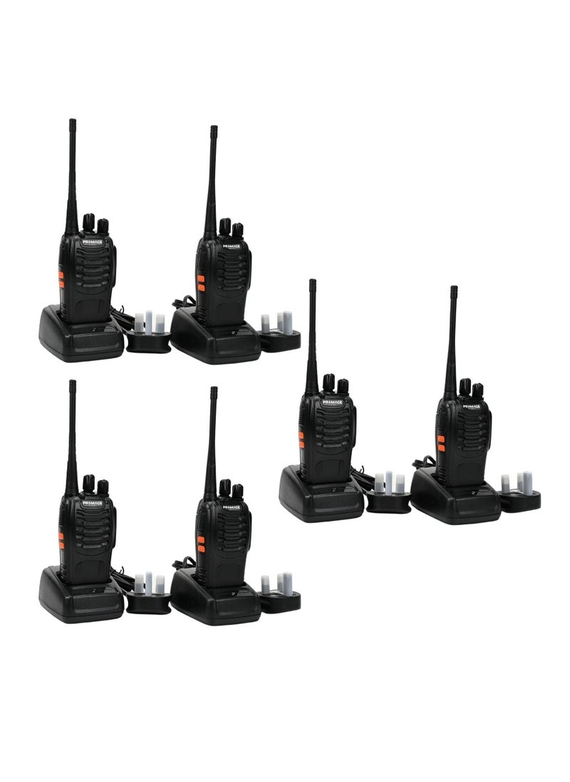 PROMAGE Promage Connect PC-WT-700 Portable Two Way Radio Six Pack, 420-450MHz, 16 Channels, 1500mAh Battery, Emergency Alarm, Flash Light, VOX Function, High Quality and Reliable | PC-WT-700 | 6 Pack  - Image 1