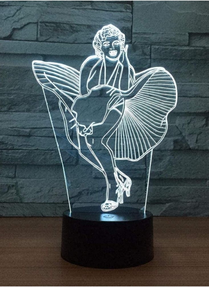 althiqahkey - Marilyn Monroe 3D LED Light Desk Table NewYear Decoration Gift Holiday USB 7 Colors Change Lava Lamp Kids for Lady Gift - Image 1