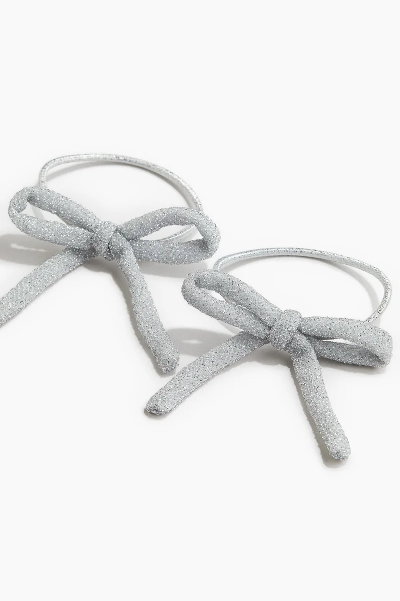 H&M 2-pack bow-detail hair elastics