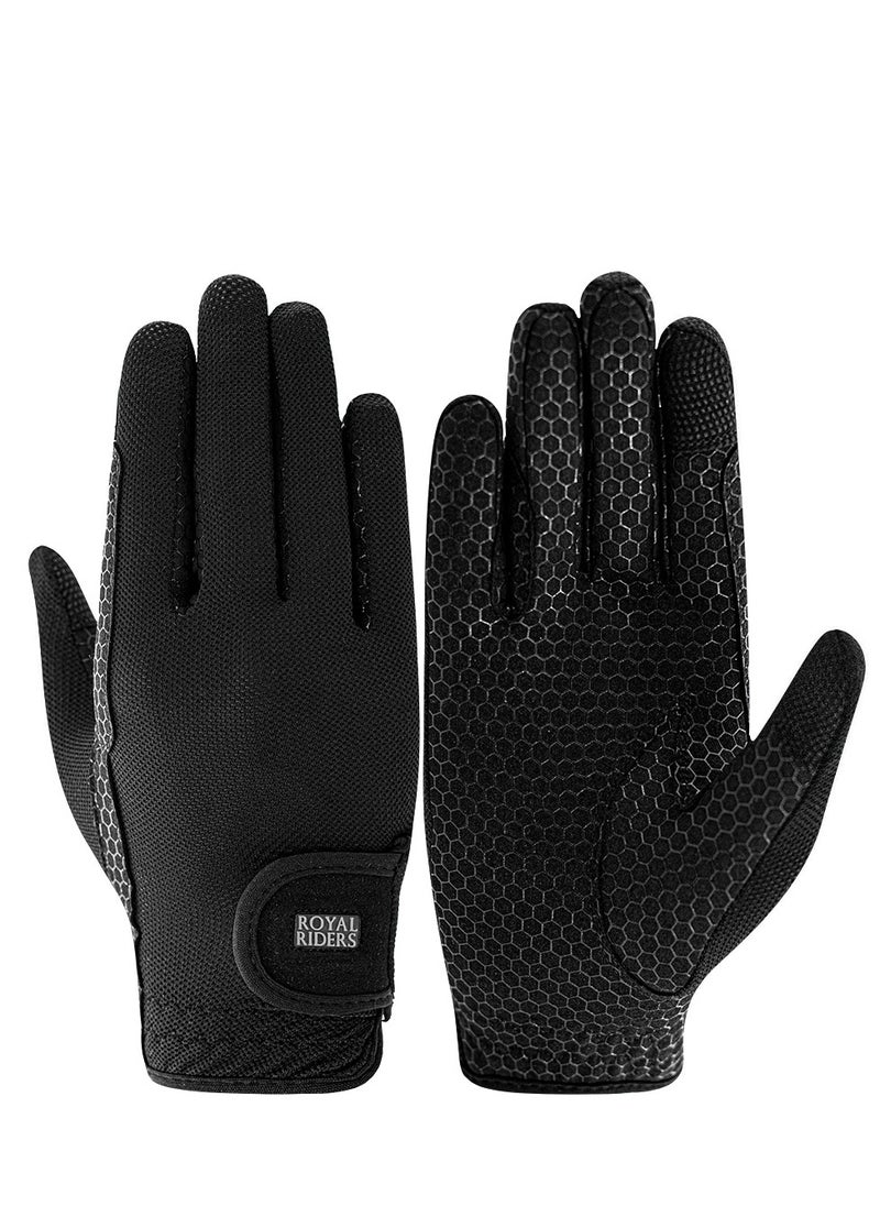 Royal Riders Premium Horse Riding Gloves - Amara with Air Mesh, Breathable & Durable Equestrian Gloves for Men & Women - #10062056  - Image 1